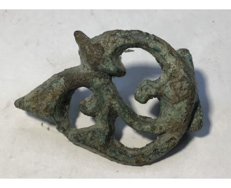 Roman Bronze &nbsp;sprung openwork Trumpet brooch/fibula 2nd/3rd Century. Pin missing.