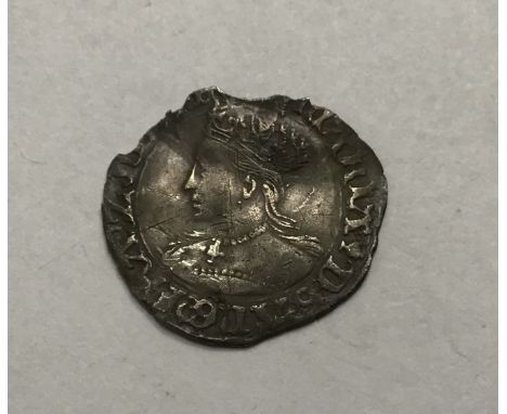 Mary Groat 1553-54 mm Pomegranate (chipped edge, good portrait). 23mm, 1.77g.
