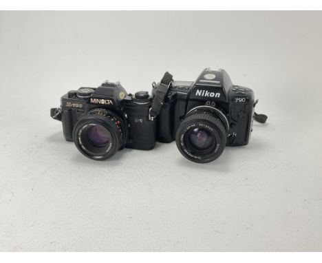 A Nikon F90 35mm SLR Camera,together with a Minolta X-700 SLR, both untested (2)