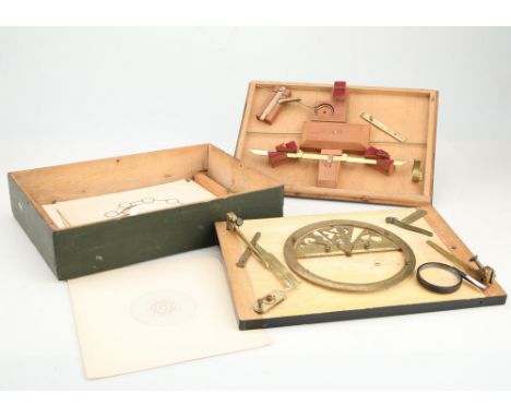 A Curious Complex Drawing Instrument,scratch-built, incorpoating a circular protractor, apparently for creating repeat decora