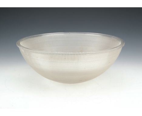 A Vintage Holophane Pendant Light Shadestamped HOLOPHANE USA 65/6 with textured diffuser ribbing to both surfaces 40.5 cm dia