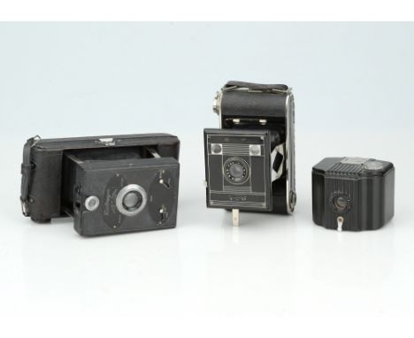 A Dallmeyer Snapshot Camera De Luxe Folding Camera,black, with Dallmeyer Anastigmat f/6 lens, also with an Agfa folding camer