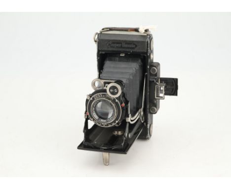 A Zeiss Ikon Super Ikonta 530/15 Folding Camera,black, body G, shutter working, with Carl Zeiss Jena Triotar 120mm f/4.5 lens