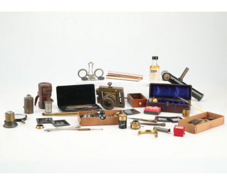 Collection of Microscope Parts and Other Scientific Instrumentsvarious parts spares and accessories including parts for micro