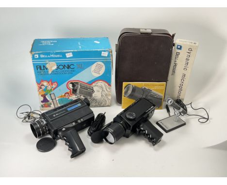 A Bolex 480 Macrozoom Cine Camera,Black, untested, also with a Bell &amp; Howell 1235 Filmosonic XL cine camera, also with a 