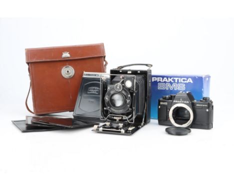 A Zeiss Ikon Maximar 207/5 Plate Camera,together with a Praktica BMS (2)