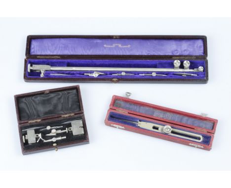 Drawing/Drafting Instruments,All in nickel-silver, all by Stanley, all cased, late19th/early 20th century, a telescopic beam 