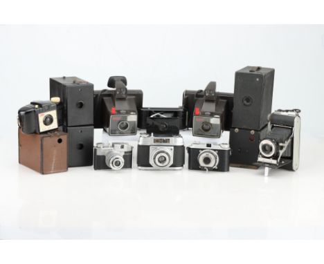 A Selection of Various Camera &amp; Accessories,including box and folding cameras and a large collection of Weston light mete