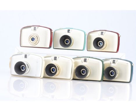 A Comprehensive Collection of Zeiss Ikon Penti Cameras,including Red/Gold (2), Dark Green/Gold, White/Gold, White/Silver, Blu