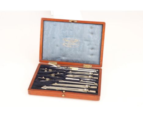 A Draftsam's Drawing Instrument set by Stanley, London,English, c.1930, signed to the inside of the lid 'Stanley, 286 High Ho