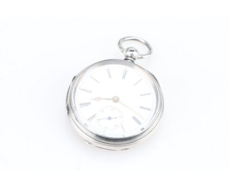 A Silver Open Faced Pocket Watchwith Roman dial and a subsidiary seconds dial, enclosing a key wind movement, hallmarked Ches