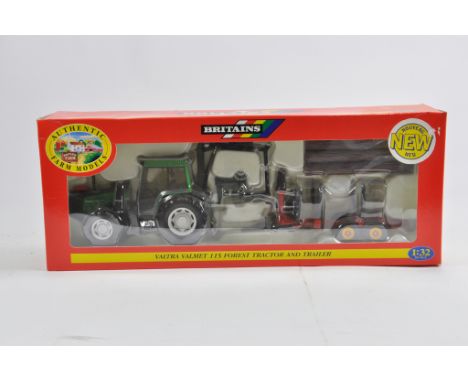 Britains 1/32 Valtra Valmet 115 Forest Tractor and Trailer Set. M in Box.