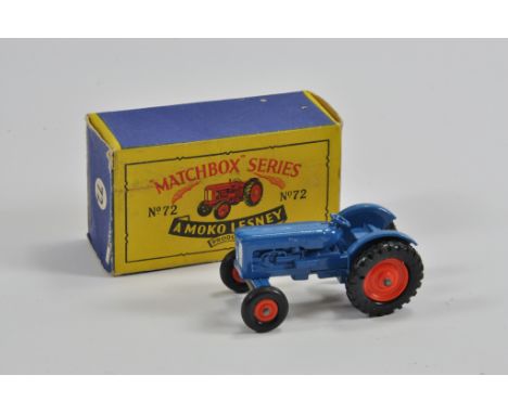 Matchbox No. 72a Fordson Major Tractor. Blue with Orange Hubs, Black Tyres. NM to M in VG Box.