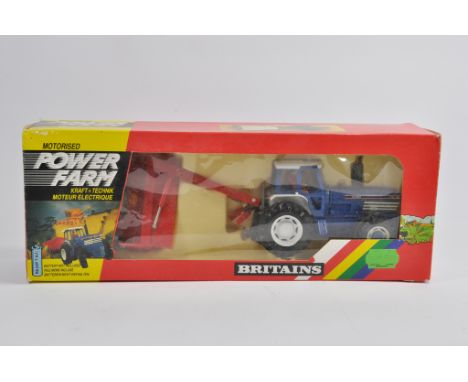 Britains No. 9383 Ford TW35 Tractor and Vicon Mower Powerfarm Set. Great Example is NM to M in VG to E Box.