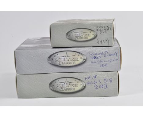 An Assortment of diecast aircraft models. Atlas Silver special editions. Generally NM to M. (3)
