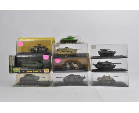 A group of Atlas Edition Tank Models in Packaging. M. (10)