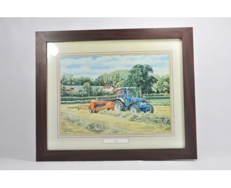 Impressive Large Print of a Ford 7610 Tractor at Work by Trevor Mitchell. 