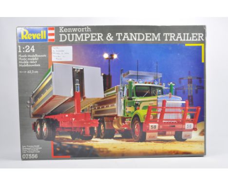 Revell 1/24 Scale Plastic Truck Kit. Kenworth Dumper and Trailer. Inc extra Dumper Kit. Complete. Ex Shop Condition. 