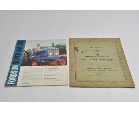 Fordson Super Major Tractor Range Brochure plus Massey Harris Baler Manual. (2)