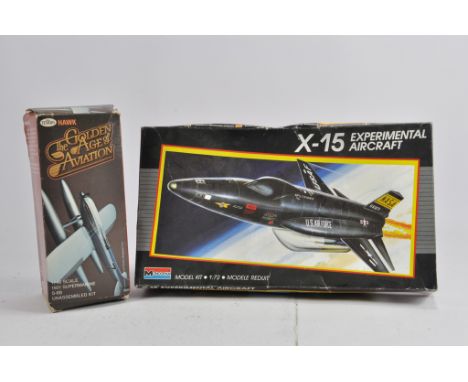 Monogram 1/72 X15 Experimental Aircraft Kit plus Testors Hawk Supermarine S6B 1/48 scale kit. Complete. (2)