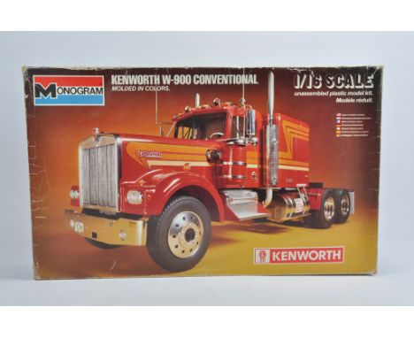 Monogram 1/16 Scale Plastic Truck Kit. Kenworth W-900 Conventional. Complete. Ex Shop Condition. 