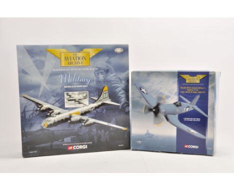Corgi Aviation Archive duo comprising 1/144 AA31802 Boeing B29 plus AA33001 1/72  Vought Diecast Aircraft. NM to M in Box. (2