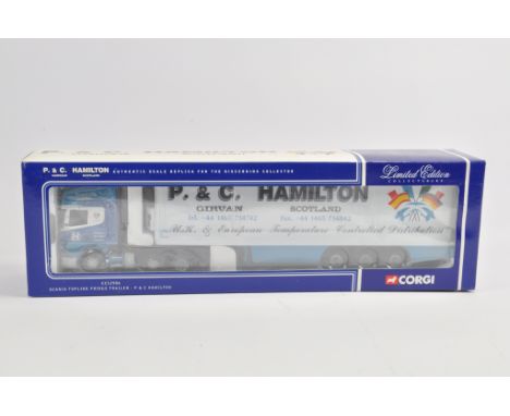 Corgi 1/50 Commercial Diecast Truck CC12906 Scania Topline Fridge Trailer. P&C Hamilton. M in Box.