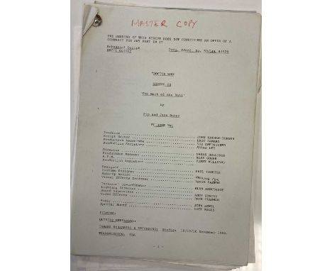 DOCTOR WHO MARK OF THE RANI PART TWO ORIGINAL SCRIPT. An original 110 page printed script plus 3 pages detailing cast and cre