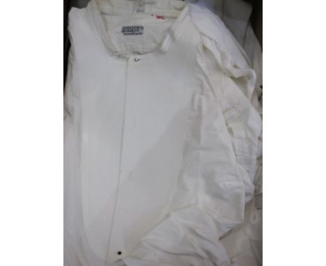 Quantity of gentleman's vintage dress shirts, braces, scarves, pair of cord jodhpurs, etc (1 box) Condition Reportthe dress s