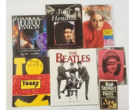 Punk, rock, jazz, pop, numerous volumes, to include Jimi Hendrix, Morrissey, The Doors, The Beatles, Bob Dylan, etc (3 boxes)