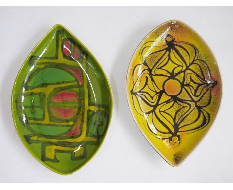 Two Poole pottery Delphis dishes, shape no. 91, each 30cm (2)