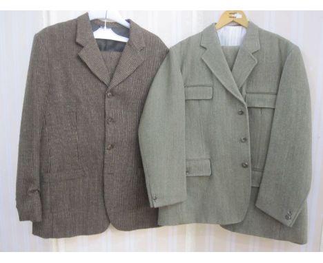 Quantity of gentlemens vintage tweed and wool jackets to include some suits, Gulatti, John Brocklehurst, Hebden Cord, Greenwo