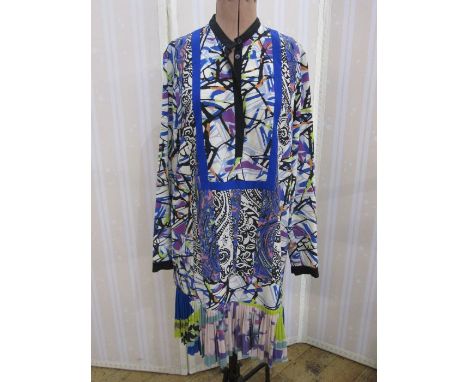 Etro patterned dress with pleated hem, size 44 and a Paul Smith patterned blouse printed with roses, dahlias, etc (2) 