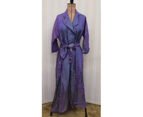 Vintage shot silk dressing gown, with original label reading 'An Etams Model', a 1950's dress with full circle skirt in purpl