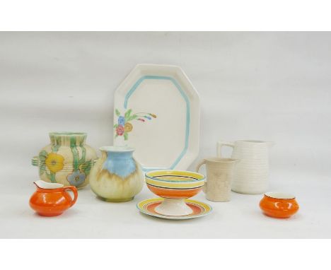 Mixed lot of early 20th century ceramics to include Clarice Cliff, Beswick and Crown Ducal (8)