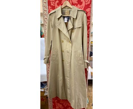 A Burberry trench coat,  ( the dressinggowns are now lot 348A a silk chinese style embroidered dressing gown, a chinese style