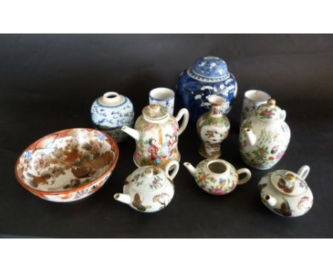 A 19th Century Cantonese Small Teapot, together with a collection of other Chinese and Japanese ceramics