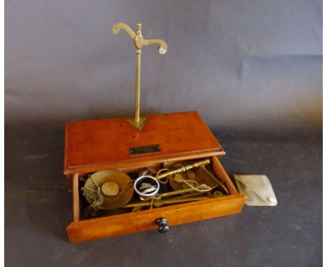 A Pair of 19th Century Mahogany and Brass Jewellers Balance Scales by C. Stevens & Son London