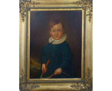 Early 19th Century English School
HALF LENGTH PORTRAIT OF A BOY HOLDING A CROP
Oil on canvas, 62 x 49 cms