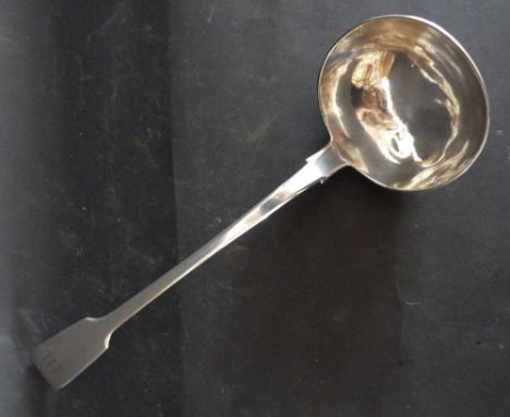 An Early Victorian Large Fiddle Pattern Handled Ladle, London 1839, 8ozs.