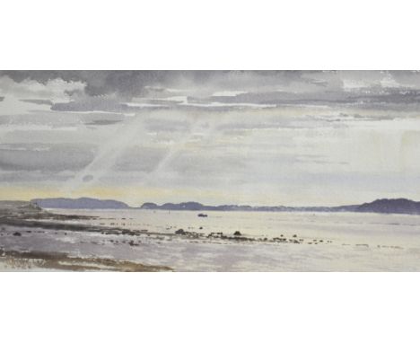 YEATS; watercolour "Morning Light", coastal landscape, signed, inscribed verso, 17 x 35cm, framed and glazed.