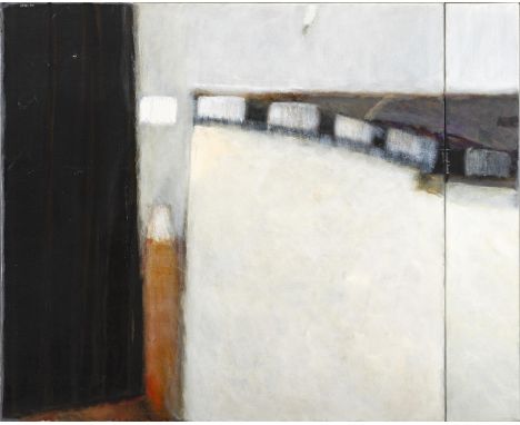 John Shinnors (B.1950)  Fox Hunting Sheep  Oil on canvas, 91.5 x 113cm (36 x 44½") SignedShinnors delights in moments of visu