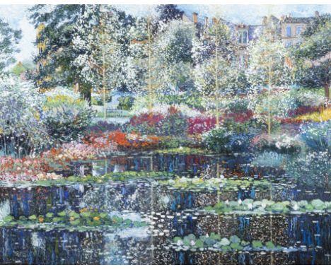Victor Richardson (B.1952)  The Water Garden, Bordeaux  Pastel, 80 x 102cm (31½ x 40'')     Signed and inscribed versoProvena