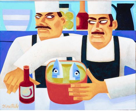 Graham Knuttel (1954-2023) Fish Stew Oil on canvas, 50.5 x 61cm (20 x 24'')Signed 