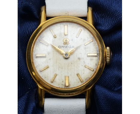 Omega, a gold plated manual wind ladies wristwatch, Cal 245 17 jewel movement, 18mm, Working when catalogued but not guarante
