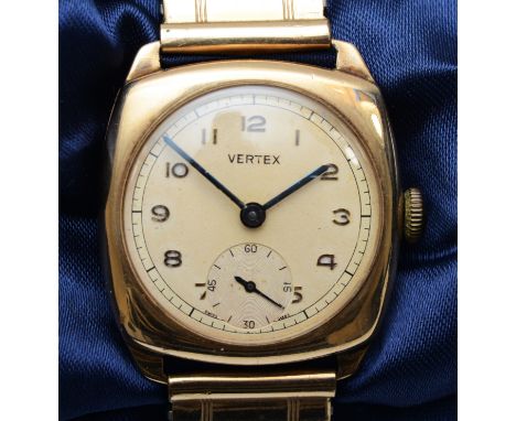 A 9ct gold manual wind gentleman's presentation wristwatch,Birmingham 1951, 15 jewel movement, presentation inscription to th