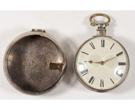 Reader, Cranbrook, a William IV silver pair cased pocket watch, London 1835, white enamel dial, signed movement, numbered c66