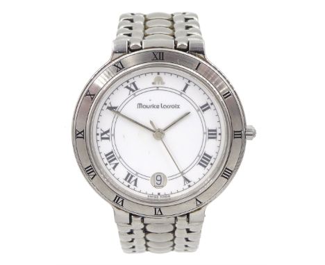 Maurice Lacroix Les Classiques gentleman's stainless steel quartz wristwatch, Ref. 95417, white dial with date aperture at 6C