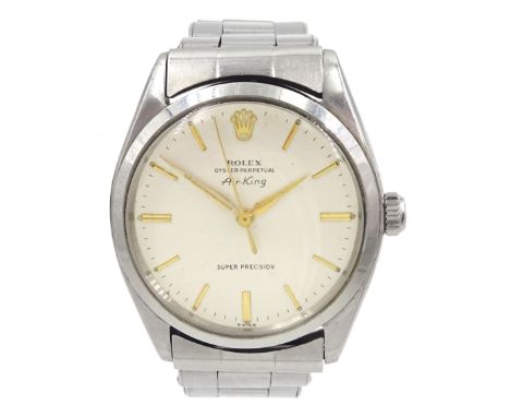 Rolex Oyster Perpetual Air King Super Precision gentleman's stainless steel automatic wristwatch, Ref. 5500, serial No. 86801