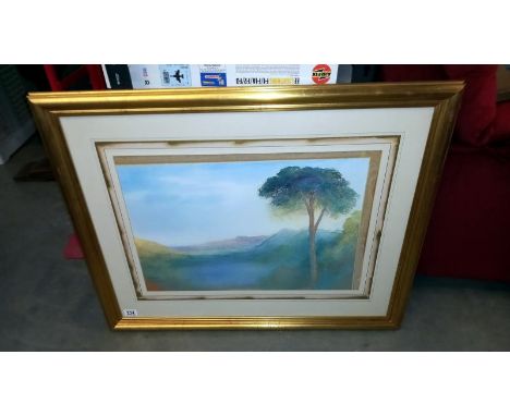 A large gilt framed print, Lonesome tree in the hills, 89 x 69cm (COLLECT ONLY)